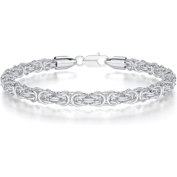 ✨ Molayes Byzantine Bracelet Women Silver Plated Solid Sterling Lobster Jewelry - Picture 1 of 7